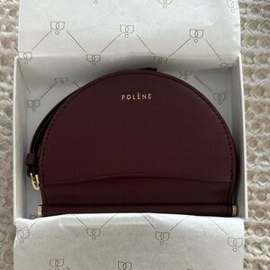 Polene Burgundy mini Half-Moon Wallet
